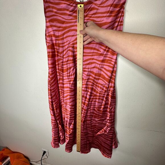Monika Rust Orange Pink Patti Animal Print Maxi Skirt 100% Pure Silk XS - Picture 12 of 13